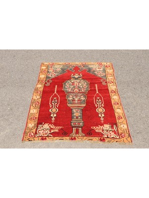 Kayra Export Eskitme Halı, Türk Halısı, Halı, 113 x 141  cm  Kırmızı Halı, Bohemsı Yatak Odası Halı,  3220