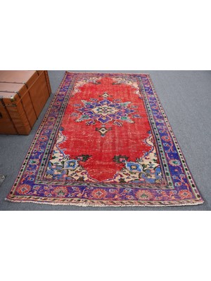 Kayra Export Türk Halısı, Eskitme Halı, Halı, 161 x 250  cm  Kırmızı Halı, Anadolusı Yer Halı, El Yapımı Salon Halı,