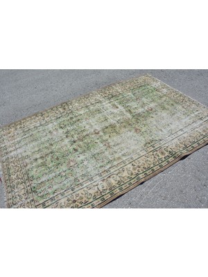 Kayra Export Türk Halısı, Eskitme Halı, Halı, 159 x 245  cm  Yeşil Halı, Bohemsı Salon Halı, Ofice Yer Halı,  6996