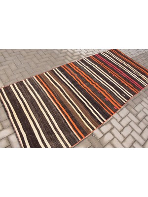 Kayra Export Eskitme Halı, Türk Halısı, Halı, 120 x 283  cm  Kahverengi Halı, Bohemsı Banyo Halı,  8125