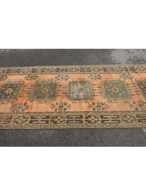 Kayra Export Eskitme Halı, Türk Halısı, Halı, 135 x 334  cm  Mavi Halı, Dekoratif Oturma Odası Halı,  8026