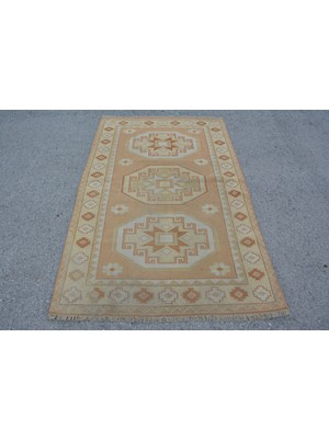 Kayra Export Türk Halısı, Eskitme Halı, Halı, 121 x 195  cm  Bej Halı, Kabilesı Alan Halı, Anadolusı Banyo Halı,  874