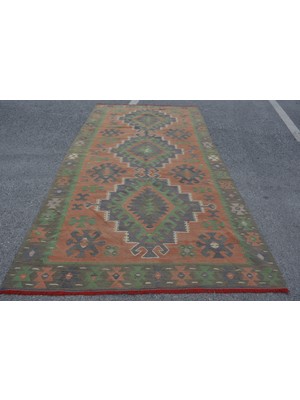 Kayra Export Eskitme Kilim, Türk Kilim, Large Kilim, 177 x 341  cm  Kırmızı Kilim, Bahçe Kilim, Yersı Kilim,  7340