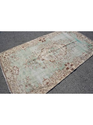 Kayra Export Eskitme Halı, Türk Halısı, Halı, 136 x 251  cm  Yeşil Halı, Yün Alan Halı, Banyo Halı,  6543
