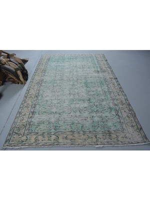 Kayra Export Eskitme Halı, Türk Halısı, Halı, 173 x 266  cm  Yeşil Halı, Organik Büyük Halı, Bahçe Salon Halı,  11542