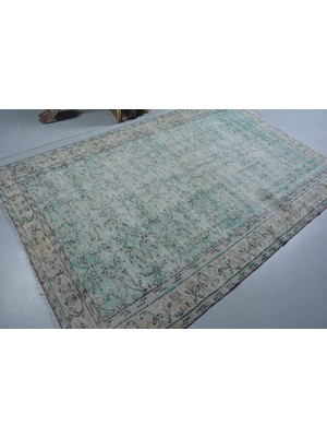 Kayra Export Eskitme Halı, Türk Halısı, Halı, 173 x 266  cm  Yeşil Halı, Organik Büyük Halı, Bahçe Salon Halı,  11542