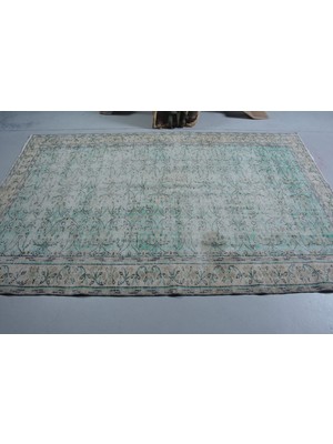 Kayra Export Eskitme Halı, Türk Halısı, Halı, 173 x 266  cm  Yeşil Halı, Organik Büyük Halı, Bahçe Salon Halı,  11542