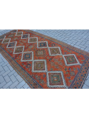 Kayra Export Türk Halısı, Eskitme Halı, Halı, 150 x 340  cm  Kırmızı Halı, El Dokuma Büyük Halı,  10225
