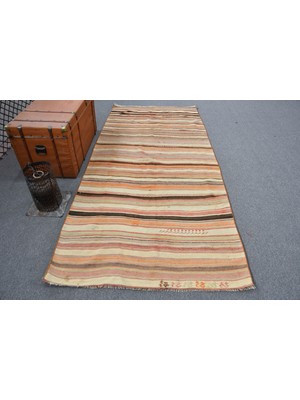 Kayra Export Eskitme Halı, Türk Halısı, Halı, 126 x 277  cm  Turuncu Halı,  Banyo Halı, El Yapımı Alan Halı,  11607