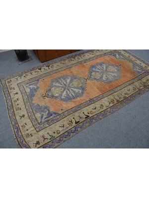 Kayra Export Eskitme Halı, Türk Halısı, Halı, 147 x 259  cm  Turuncu Halı,  Büyük Halı, Organik Salon Halı,  11647