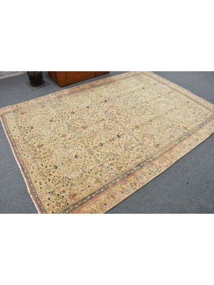 Kayra Export Eskitme Halı, Türk Halısı, Halı, 185 x 270  cm  Sarı Halı, El Yapımı Büyük Halı, Dekoratif Salon Halı,