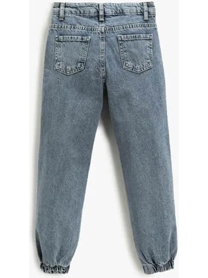 Jogger Kot Pantolon Cepli Pamuklu - Jegging Jean