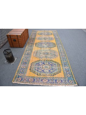 Kayra Export Eskitme Halı, Türk Halısı, Halı, 136 x 334  cm  Sarı Halı, Ofice Yer Halı, Bahçe Yer Halı,  11398