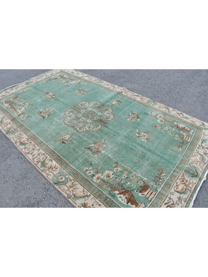 Kayra Export Eskitme Halı, Türk Halısı, Halı, 180 x 311  cm  Yeşil Halı, Bohemsı Büyük Halı, Ofice Oturma Odası Halı,