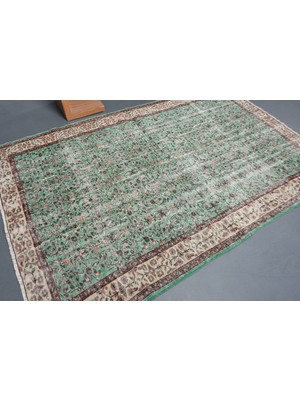 Kayra Export Eskitme Halı, Türk Halısı, Halı, 174 x 260  cm  Yeşil Halı, El Yapımı Büyük Halı, Salon Halı,  10981