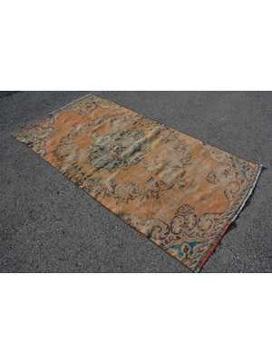 Kayra Export Türk Halısı, Eskitme Halı, Halı, 121 x 235  cm  Turuncu Halı, Bahçe Banyo Halı, El Dokuma Banyo Halı,  8