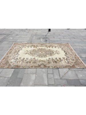 Kayra Export Eskitme Halı, Türk Halısı, Halı, 167 x 258  cm  Bej Halı, Organik Büyük Halı, Yün Yer Halı,  4622