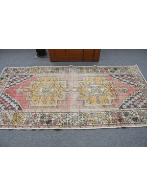 Kayra Export Türk Halısı, Eskitme Halı, Halı, 132 x 256  cm  Kırmızı Halı, Anadolusı Alan Halı, Yün Banyo Halı,  1179