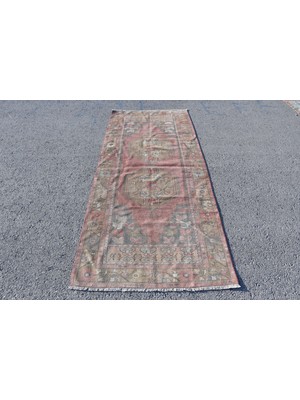 Kayra Export Türk Halısı, Eskitme Halı, Halı, 106 x 250  cm  Kırmızı Halı, Kabilesı Banyo Halı, Yün Alan Halı,  7832