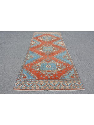 Kayra Export Türk Halısı, Eskitme Halı, Halı, 143 x 332  cm  Kırmızı Halı, Yün Büyük Halı, Oturma Odası Halı,  10634