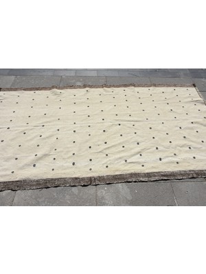 Kayra Export Eskitme Kilim, Türk Kilim, Area Kilim, 131 x 243  cm  Beyaz Kilim, Kabile Kilim, Banyosı Kilim,  5739