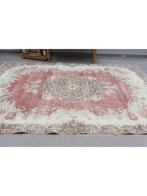 Kayra Export Türk Halısı, Eskitme Halı, Halı, 211 x 341  cm  Kırmızı Halı, Organik Büyük Boy Halı,  7023