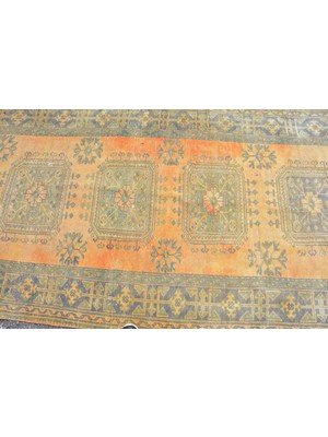 Kayra Export Eskitme Halı, Türk Halısı, Halı, 130 x 300  cm  Sarı Halı, Bahçe Oturma Odası Halı,  5884