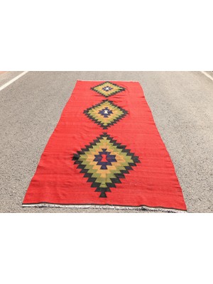 Kayra Export Türk Halısı, Eskitme Halı, Halı, 154 x 360  cm  Kırmızı Halı, Dekoratif Büyük Halı,  3247