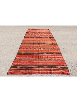 Kayra Export Türk Halısı, Eskitme Halı, Halı, 147 x 347  cm  Kırmızı Halı, Dekoratif Salon Halı,  3181