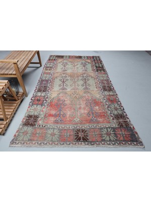 Kayra Export Eskitme Halı, Türk Halısı, Halı, 148 x 285  cm  Yeşil Halı, Dekoratif Oturma Odası Halı,  9427