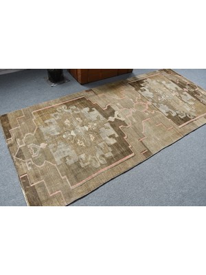 Kayra Export Eskitme Halı, Türk Halısı, Halı, 128 x 284  cm  Kahverengi Halı, Bahçe Banyo Halı, Dekoratif Alan Halı,