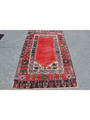 Kayra Export Eskitme Halı, Türk Halısı, Halı, 122 x 202  cm  Kırmızı Halı, Ofice Alan Halı, El Yapımı Alan Halı,  458
