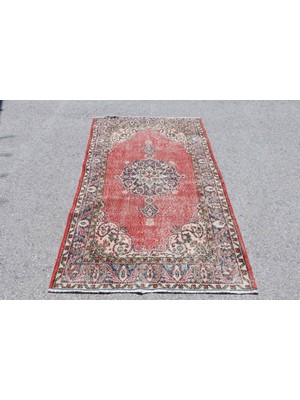 Kayra Export Eskitme Halı, Türk Halısı, Halı, 119 x 203  cm  Kırmızı Halı, Organik Banyo Halı, El Dokuma Alan Halı,
