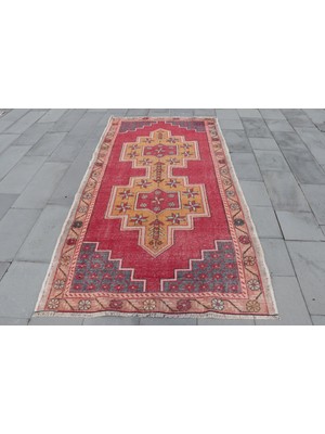 Kayra Export Eskitme Halı, Türk Halısı, Halı, 138 x 264  cm  Kırmızı Halı, Bohemsı Alan Halı, Ofice Banyo Halı,  2903
