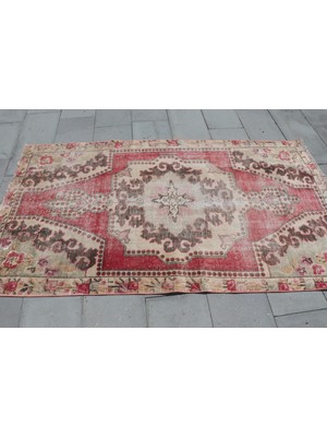 Kayra Export Eskitme Halı, Türk Halısı, Halı, 117 x 210  cm  Kırmızı Halı, Bohemsı Banyo Halı, Dekoratif Alan Halı,