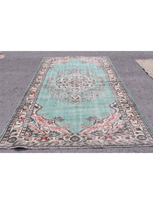 Kayra Export Türk Halısı, Eskitme Halı, Halı, 197 x 300  cm  Yeşil Halı, Dekoratif Oturma Odası Halı,  6376