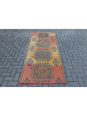 Kayra Export Türk Halısı, Eskitme Halı, Halı, 94 x 228  cm  Sarı Halı, Ofice Alan Halı,  Alan Halı,  7814