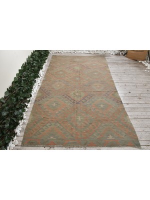 Kayra Export Eskitme Halı, Türk Halısı, Halı, 144 x 262  cm  Kahverengi Halı, El Dokuma Yer Halı,  7430