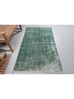 Kayra Export Eskitme Halı, Türk Halısı, Halı, 112 x 205  cm  Yeşil Halı, Bohemsı Banyo Halı, Alan Halı,  8906