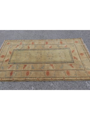 Kayra Export Türk Halısı, Eskitme Halı, Halı, 120 x 211  cm  Sarı Halı, Ofice Banyo Halı,  Alan Halı,  6011