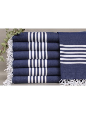 Kayra Export Lacivert Organik Plaj Havlusu, Plaj Peştemali, 100 x 180  cm  Pamuk Peştamal, Toptan Havlu,