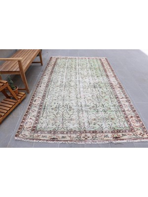 Kayra Export Türk Halısı, Eskitme Halı, Halı, 169 x 274  cm  Yeşil Halı, Bahçe Büyük Halı, Organik Yer Halı,  2268