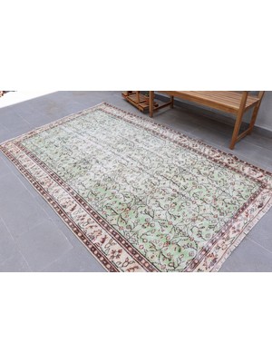 Kayra Export Türk Halısı, Eskitme Halı, Halı, 169 x 274  cm  Yeşil Halı, Bahçe Büyük Halı, Organik Yer Halı,  2268