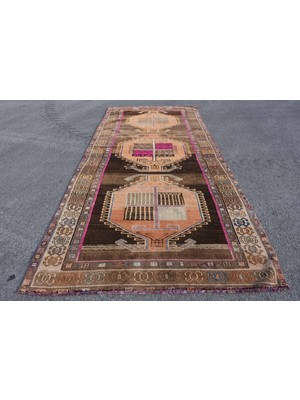 Kayra Export Türk Halısı, Eskitme Halı, Halı, 173 x 396  cm  Kahverengi Halı, Dekoratif Büyük Boy Halı,  8294