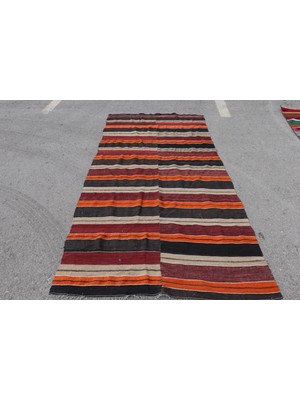 Kayra Export Eskitme Halı, Türk Halısı, Halı, 133 x 266  cm  Turuncu Halı, El Yapımı Alan Halı, Bohemsı Alan Halı,  7