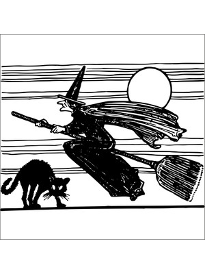 Technopa SÜPÜRGELİ CADI FOLYO STİCKER - 50cm Uzunluk