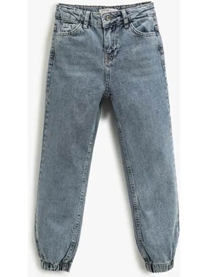 Jogger Kot Pantolon Cepli Pamuklu - Jegging Jean