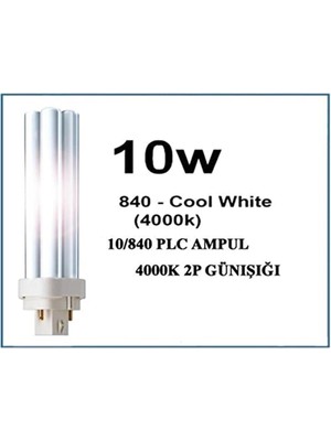 Fujika Tasarruflu 10W 840 2p Pl-C Gün Işığı Sarı Işık Geçme Soketli 2pin Ampul