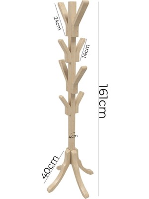Homedora Axel Ahşap Ayaklı Gürgen Askılık