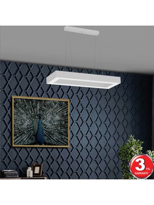 Hegza Lighting Mesita (Beyaz Kasa, Sarı Işık) Ledli Sarkıt Modern LED Avize